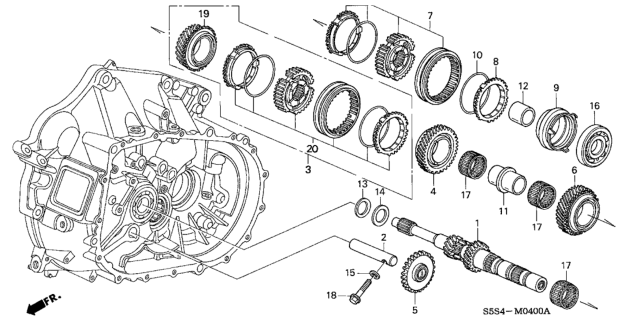 2004 Honda Civic Mainshaft Diagram for 23210-PNR-020