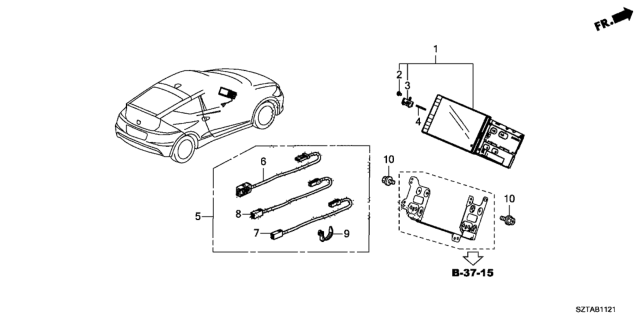 2016 Honda CR-Z Sd-Card Diagram for 39107-T1W-A62