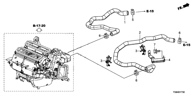 2014 Honda Civic Water Hose (1.8L) Diagram