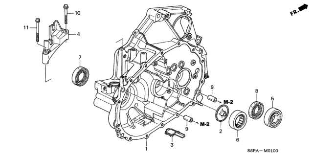 2005 Honda Civic MT Clutch Case Diagram