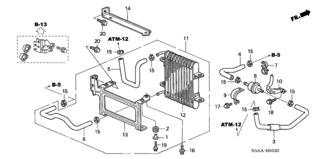 2004 Honda Civic 4 Door GX KA CVT ATF Cooler Diagram