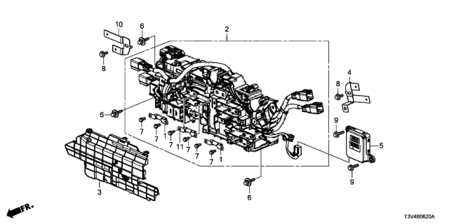 2014 Honda Accord Cover, Junction Board Diagram for 1E120-5K0-003