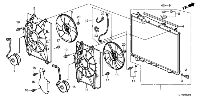 2017 Honda Pilot Fan, Cooling Diagram for 38611-5J6-A01