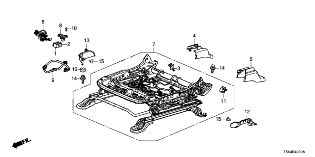 2018 Honda Fit Front Seat Components (Driver Side) Diagram