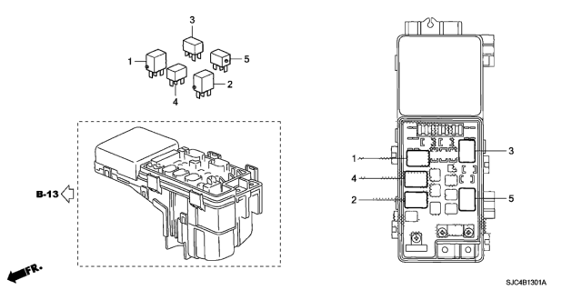 2013 Honda Ridgeline Control Unit (Engine Room) Diagram 2