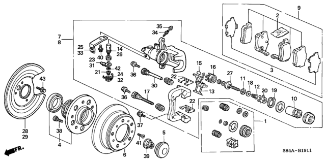 2002 Honda Accord Cap, Hub Unit Diagram for 42326-SLJ-000