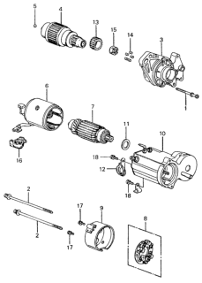 1981 Honda Civic Frame, Starter End Diagram for 31209-657-671