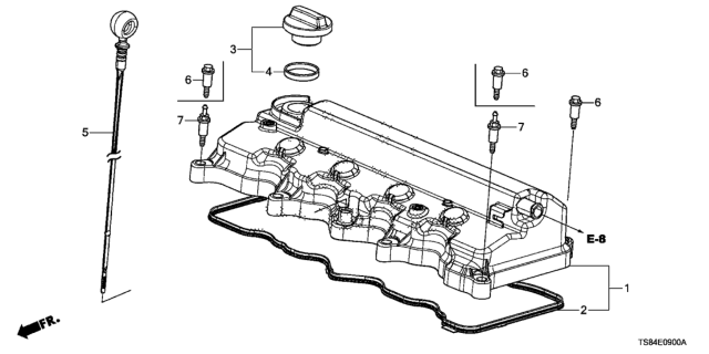 2012 Honda Civic Cylinder Head Cover (1.8L) Diagram