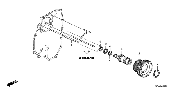 2007 Honda Accord 4 Door EX KA 5AT AT Idle Shaft (L4) Diagram