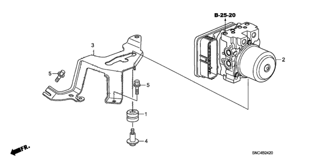 2009 Honda Civic 4 Door MX (HYBRID LEATHER NAVIGATION) KA CVT VSA Modulator Diagram