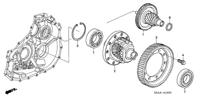 2004 Honda Civic CVT Differential (CVT) Diagram