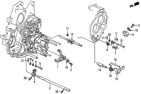 1987 Honda Prelude 2 Door SI KL 4AT AT Throttle Valve Shaft Diagram