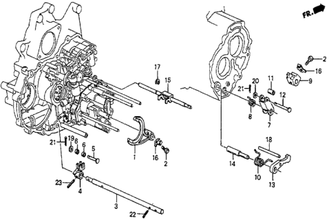 1987 Honda Prelude AT Throttle Valve Shaft Diagram