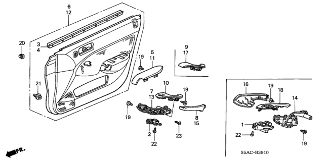 2005 Honda Civic Lining, R. FR. Door *YR239L* (KI IVORY) Diagram for 83533-S5D-A91ZB