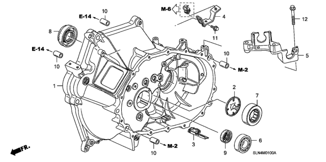 2007 Honda Fit 5 Door BASE KA 5MT MT Clutch Case Diagram