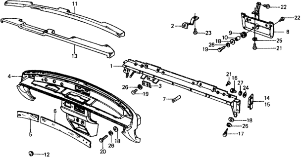 1977 Honda Civic 5 Door ** KL HMT Instrument Panel Diagram
