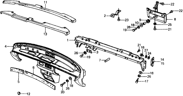 1976 Honda Civic Instrument Panel Diagram