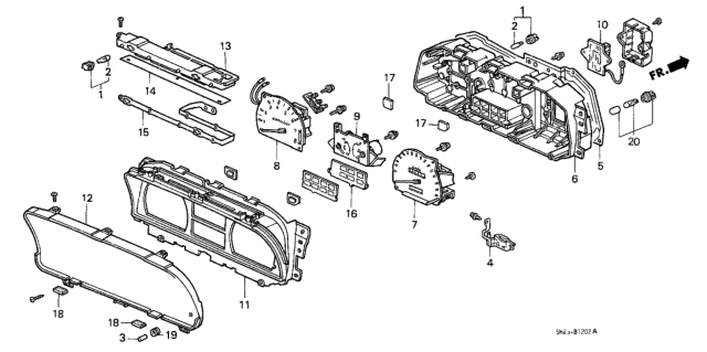 1989 Honda CRX Panel, Illumination Print (Denso) Diagram for 78168-SH3-004