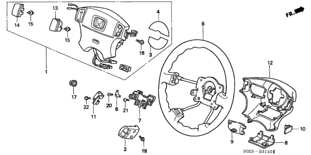 1998 Honda Civic Steering Wheel (SRS) Diagram