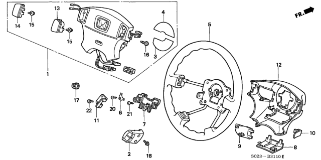 1997 Honda Civic Wheel, Steering (Classy Gray) Diagram for 78501-S04-N61ZD