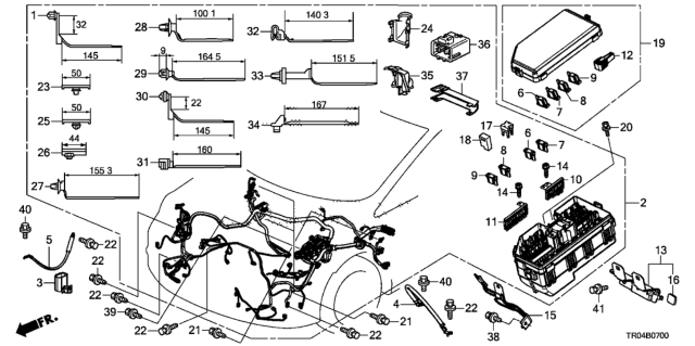 2012 Honda Civic Wire Harness, Engine Room Diagram for 32200-TR0-A40