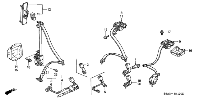 2001 Honda Civic Seat Belt Diagram