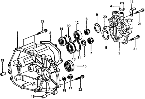 1979 Honda Civic 2 Door ** (1200) ** 4MT MT Transmission Housing Diagram