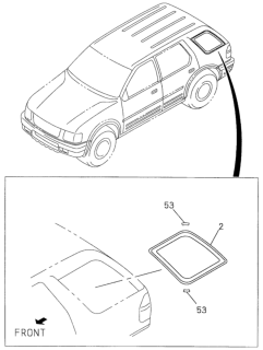 1999 Honda Passport 4 Door 4LX-W KA 5MT Quarter Glass Diagram
