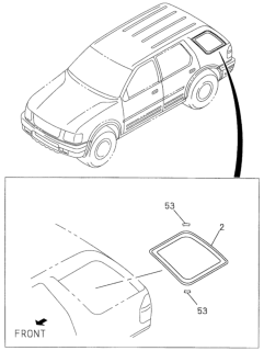 2001 Honda Passport Glass, R. RR. Quarter Diagram for 8-97251-751-0