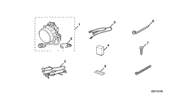 2003 Honda Element Wire Harness, Fog Switch Diagram for 08V31-SCV-10030