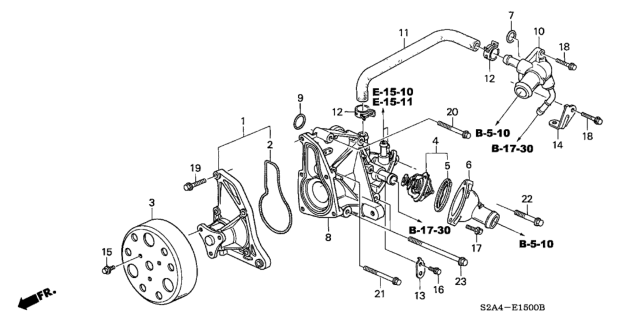 2005 Honda S2000 Water Pump Diagram