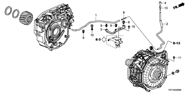 2019 Honda Clarity Fuel Cell AT Housing Component Parts - Breather Tube Diagram