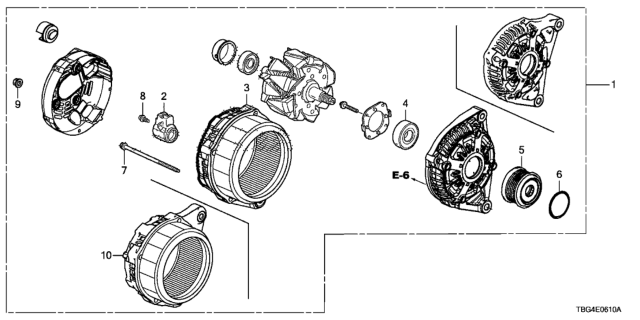 2019 Honda Civic Alternator (Denso) Diagram