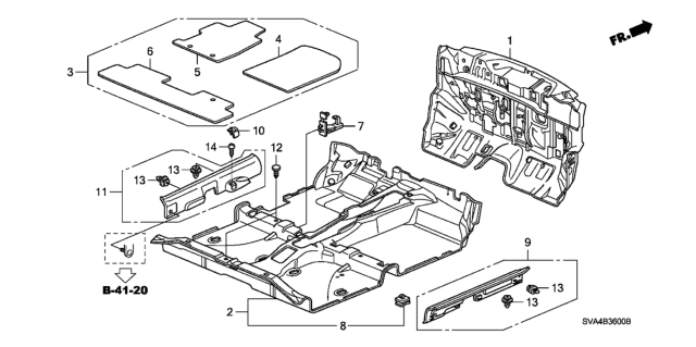 2009 Honda Civic 2 Door EX-L (NAVIGATION) KA 5MT Floor Mat Diagram
