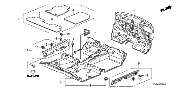 2006 Honda Civic Floor Mat Diagram