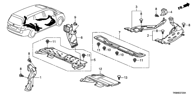 2011 Honda Odyssey 5 Door EXL (LEATHER/RES) KA 5AT Duct Diagram