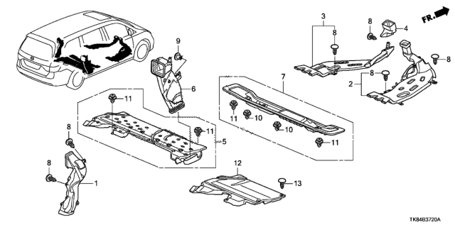 2013 Honda Odyssey Assy R,RR*NH167L* Diagram for 83331-TK8-A00ZB