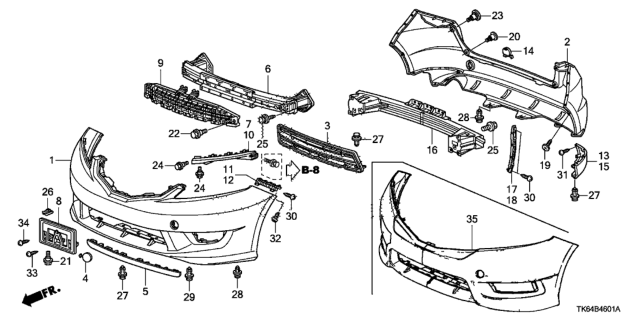 2009 Honda Fit Bumpers Diagram