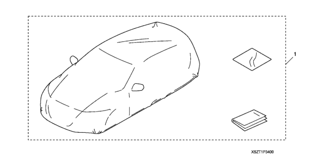 2012 Honda CR-Z Car Cover Diagram