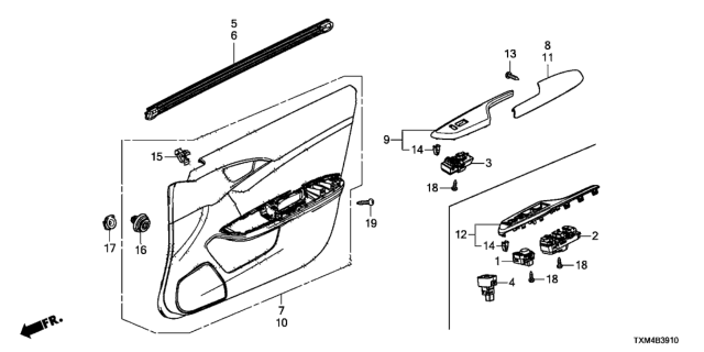 2020 Honda Insight Armrest, Driver Side (Deep Black) Diagram for 83553-TXM-A51ZA