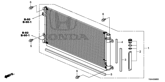 2017 Honda Civic A/C Air Conditioner (Condenser) Diagram