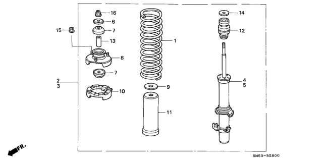 1991 Honda Accord Front Shock Absorber Diagram