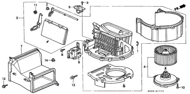 1998 Honda Civic 3 Door CX KA 4AT Heater Blower Diagram