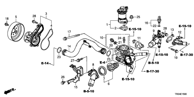 2012 Honda Civic Water Pump (1.8L) Diagram