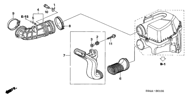 2006 Honda CR-V 5 Door SE KA 5AT Air Flow Tube Diagram