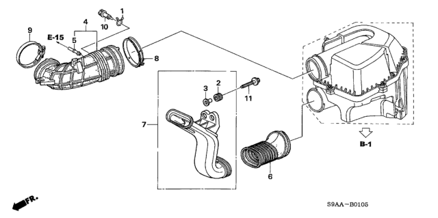 2006 Honda CR-V Tube, Air Flow Diagram for 17228-PNB-J00