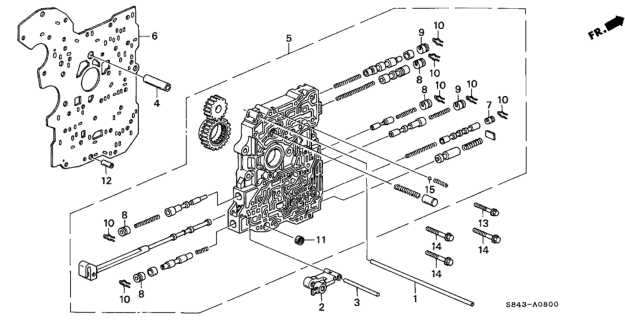 2000 Honda Accord Body Assembly, Main Valve Diagram for 27000-PAX-020