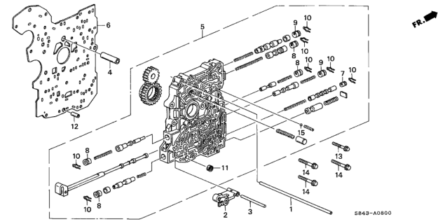 1999 Honda Accord AT Main Valve Body Diagram