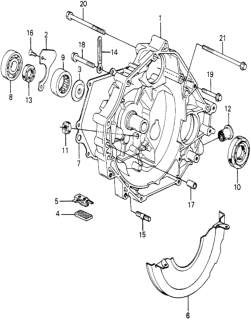 1980 Honda Civic Cover, Clutch Case Diagram for 21350-PA0-000