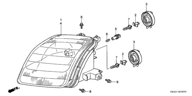 1997 Honda Prelude Headlight Diagram